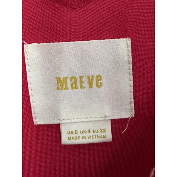 Maeve Dress Womens 0 Red White Geometric Fit & Flare Knit Boho Sleeveless - Picture 5 of 6